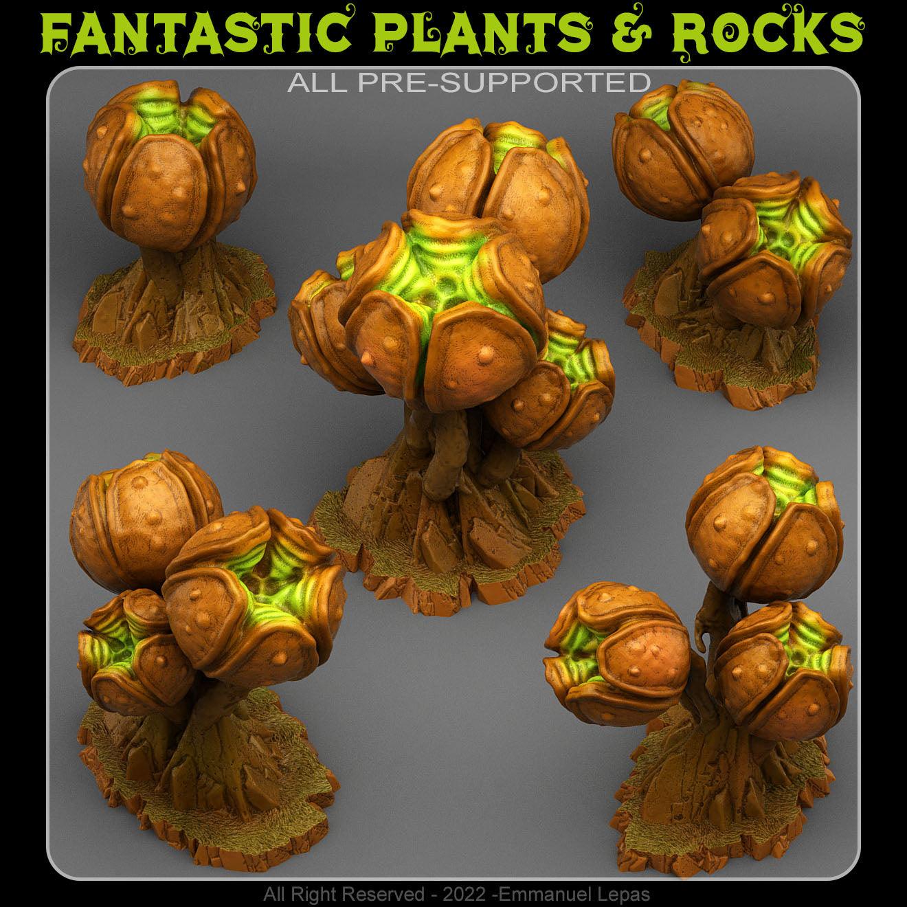 3D Printed Fantastic Plants and Rocks INSANITY SPORE PODS 28mm - 32mm D&D Wargaming - 3D Printing Boss 