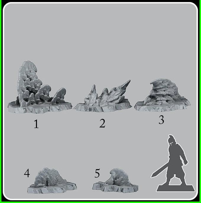 3D Printed Fantastic Plants and Rocks Icy Coral 28mm - 32mm D&D Wargaming - 3D Printing Boss 