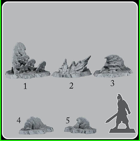 3D Printed Fantastic Plants and Rocks Icy Coral 28mm - 32mm D&D Wargaming - 3D Printing Boss 