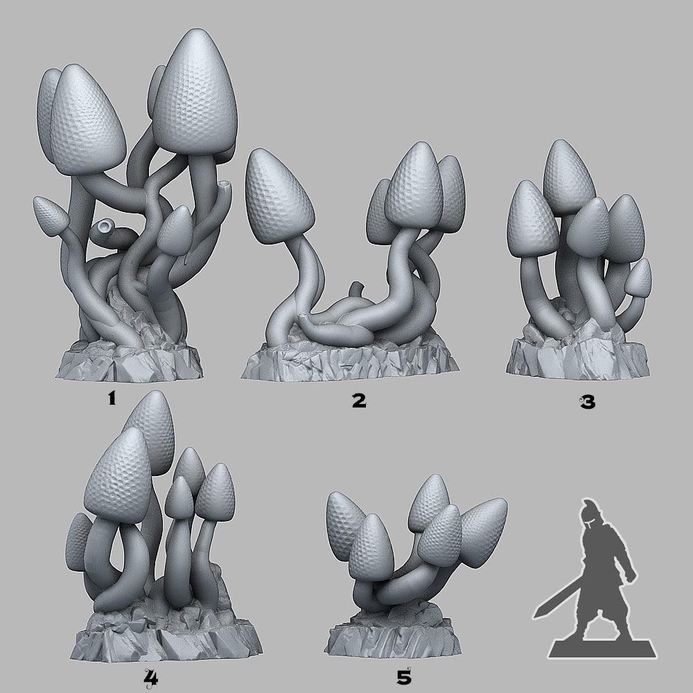 3D Printed Fantastic Plants and Rocks Lemondrop Mushrooms 28mm - 32mm D&D Wargaming - 3D Printing Boss 