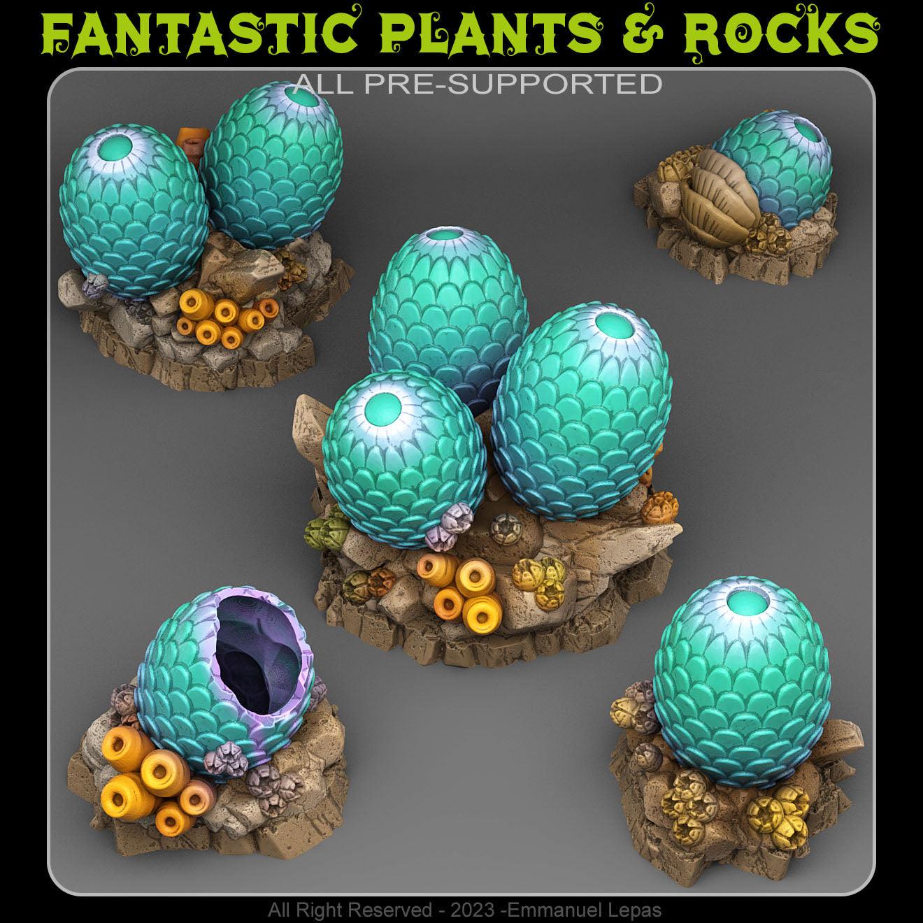 3D Printed Fantastic Plants and Rocks Leviathan Eggs 28mm - 32mm D&D Wargaming - 3D Printing Boss 
