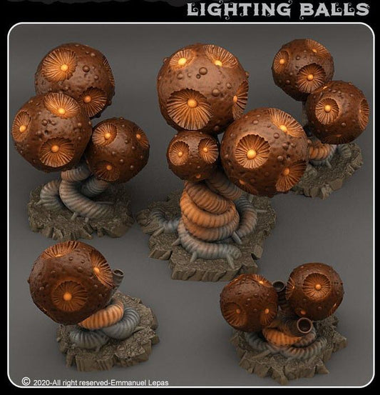 3D Printed Fantastic Plants and Rocks Lighting Balls 28mm - 32mm D&D Wargaming - 3D Printing Boss 