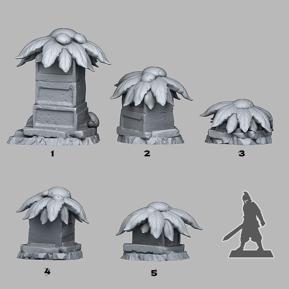 3D Printed Fantastic Plants and Rocks MAYA MUSHROOM FLOWERS 28mm - 32mm D&D Wargaming - 3D Printing Boss 