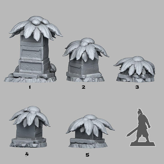 3D Printed Fantastic Plants and Rocks MAYA MUSHROOM FLOWERS 28mm - 32mm D&D Wargaming - 3D Printing Boss 