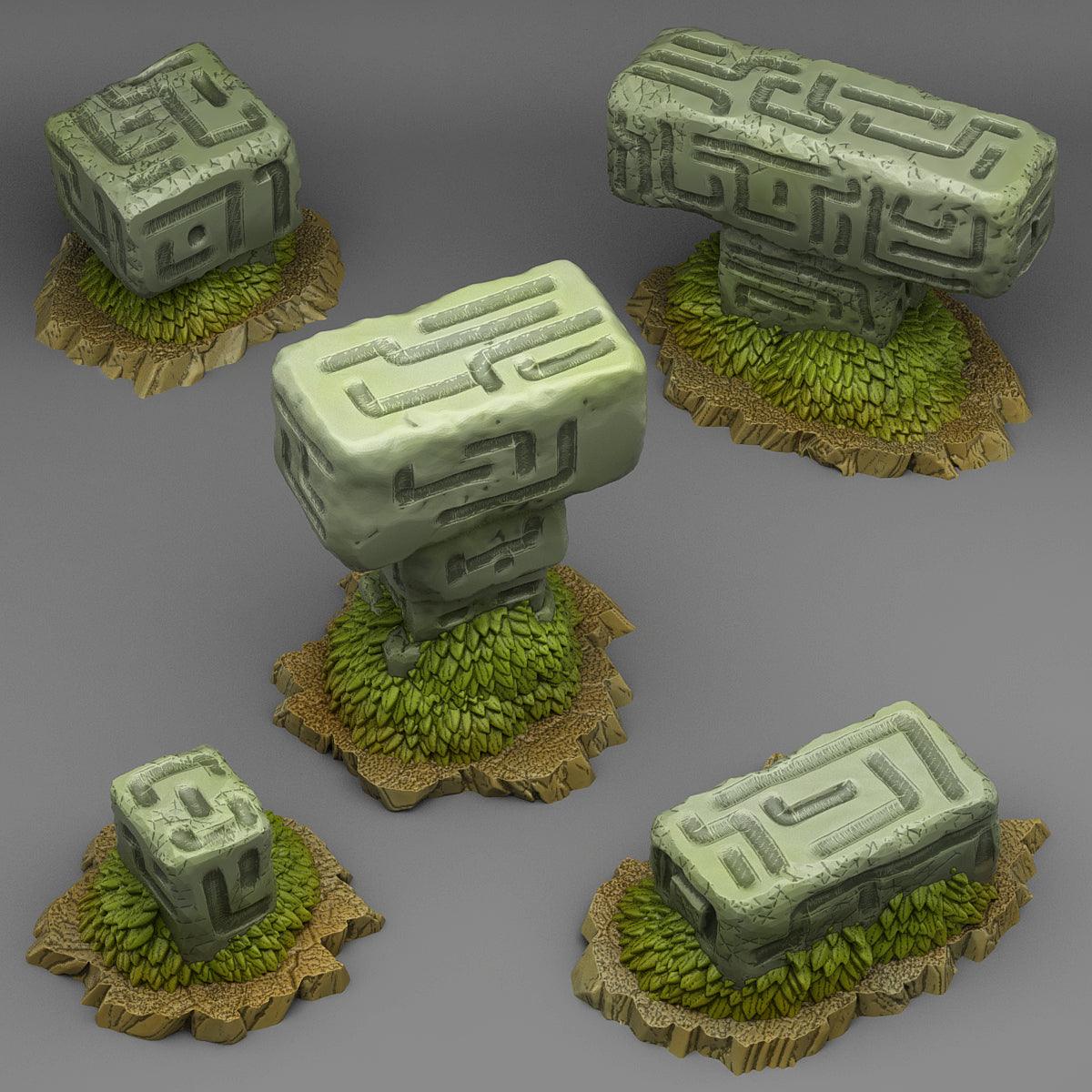 3D Printed Fantastic Plants and Rocks MYSTERIOUS ALIEN STONES 28mm - 32mm D&D Wargaming - 3D Printing Boss 