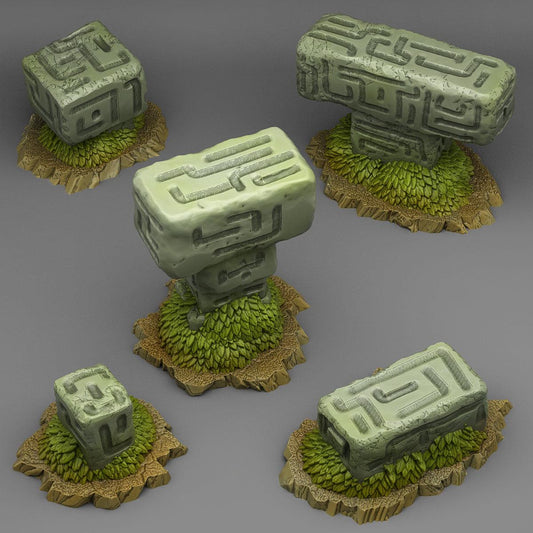 3D Printed Fantastic Plants and Rocks MYSTERIOUS ALIEN STONES 28mm - 32mm D&D Wargaming - 3D Printing Boss 