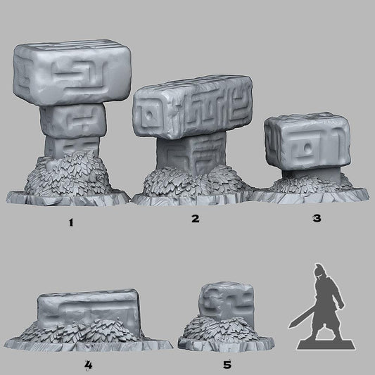 3D Printed Fantastic Plants and Rocks MYSTERIOUS ALIEN STONES 28mm - 32mm D&D Wargaming - 3D Printing Boss 