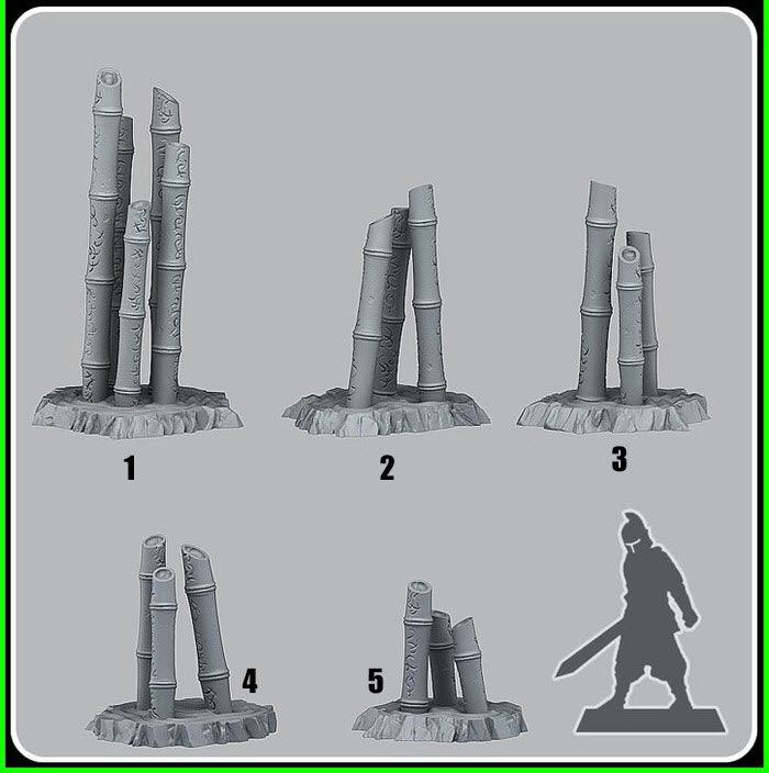 3D Printed Fantastic Plants and Rocks Magic Bamboo Groves 28mm - 32mm D&D Wargaming - 3D Printing Boss 