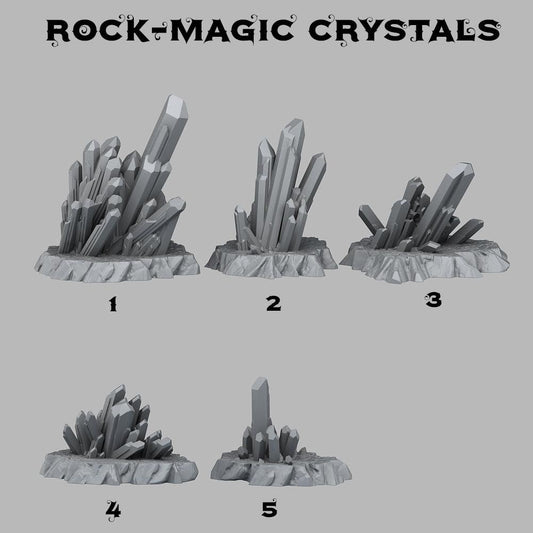 3D Printed Fantastic Plants and Rocks Magic Crystals 28mm - 32mm D&D Wargaming - 3D Printing Boss 