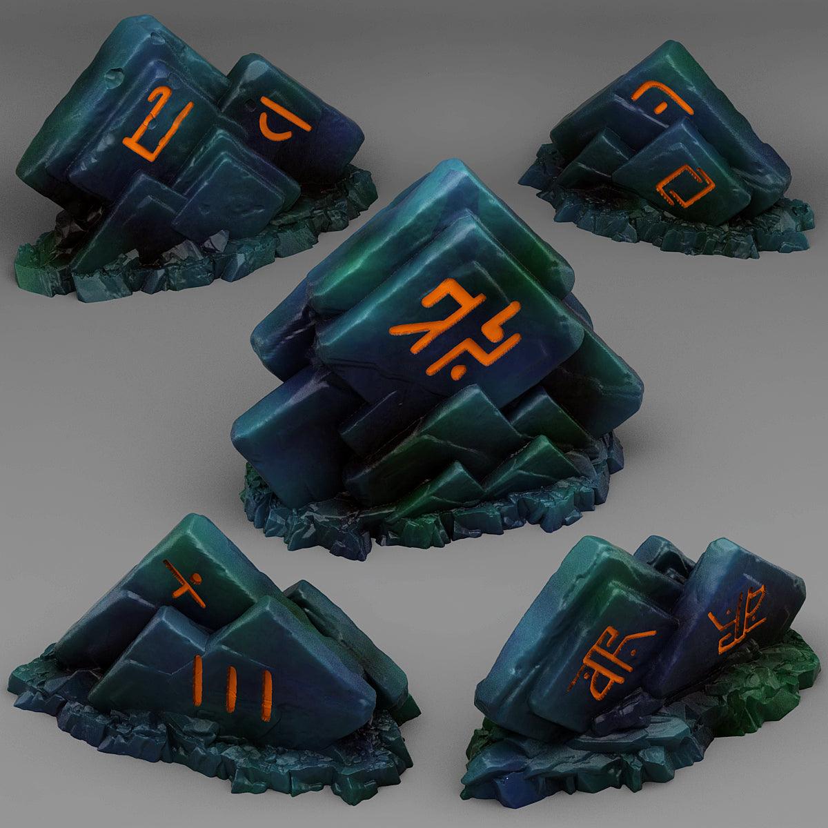 3D Printed Fantastic Plants and Rocks Magic Square Rocks 28mm - 32mm D&D Wargaming - 3D Printing Boss 