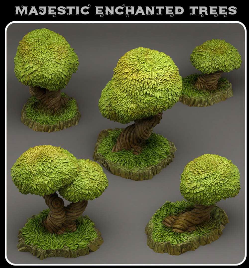 3D Printed Fantastic Plants and Rocks Majestic Enchanted Trees 28mm - 32mm D&D Wargaming - 3D Printing Boss 