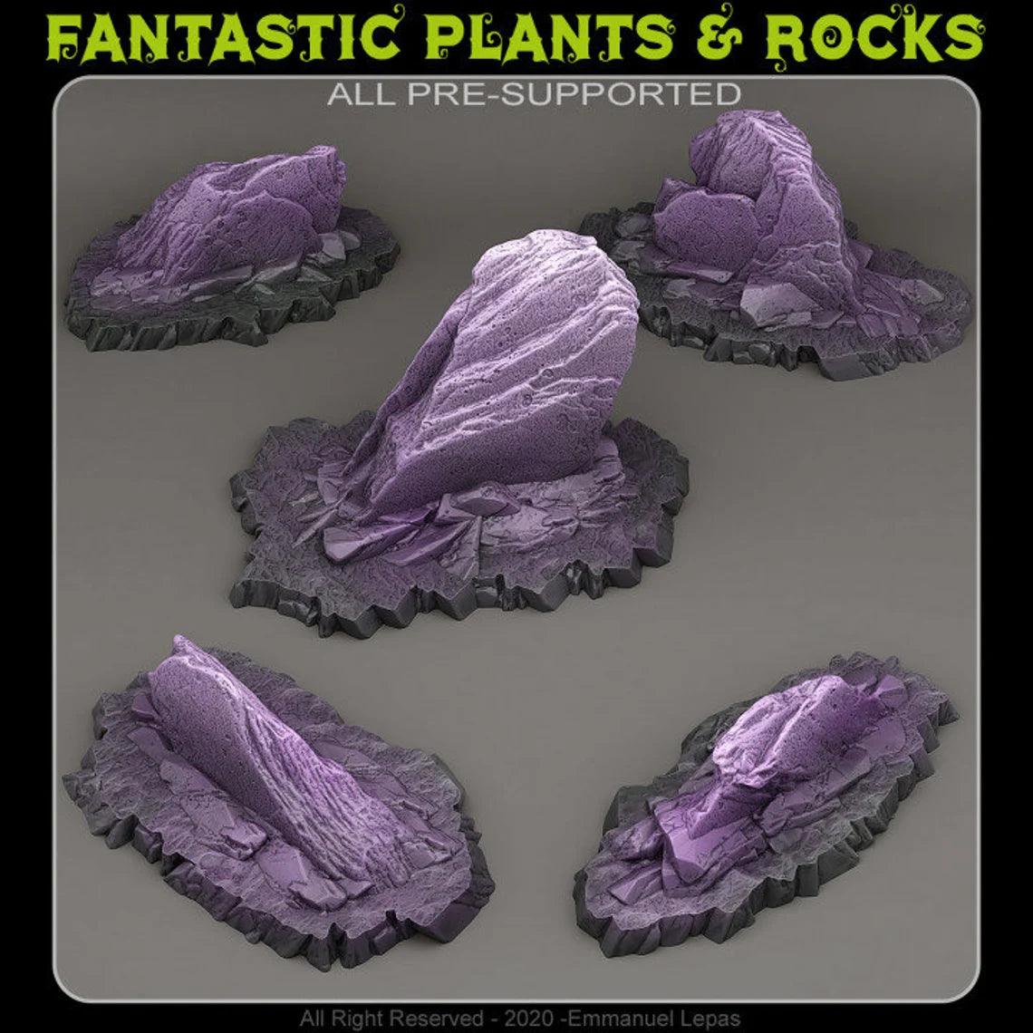 3D Printed Fantastic Plants and Rocks Maleficent Slates 28mm - 32mm D&D Wargaming - 3D Printing Boss 