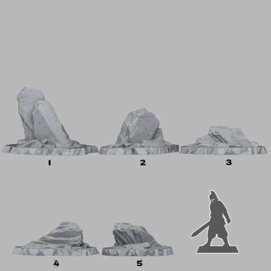 3D Printed Fantastic Plants and Rocks Maleficent Slates 28mm - 32mm D&D Wargaming - 3D Printing Boss 