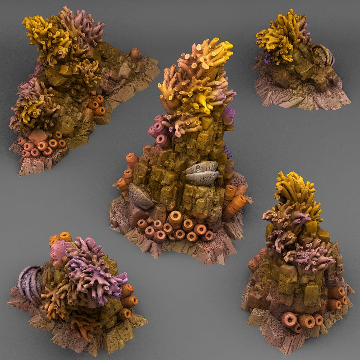 3D Printed Fantastic Plants and Rocks Mystical Coral Rocks 28mm - 32mm D&D Wargaming - 3D Printing Boss 