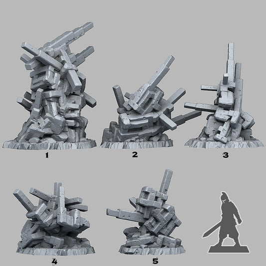 3D Printed Fantastic Plants and Rocks Natural Strap Stones 28mm - 32mm D&D Wargaming - 3D Printing Boss 