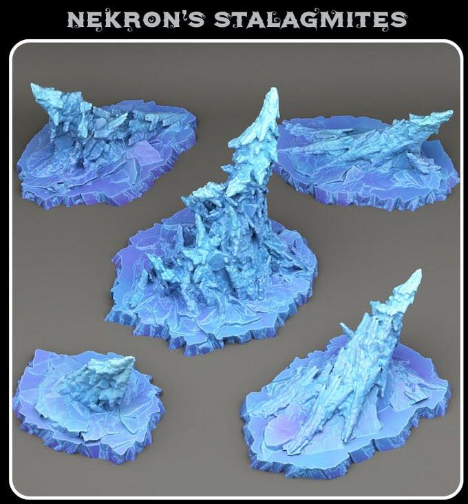 3D Printed Fantastic Plants and Rocks Nekron's Stalagmites 28mm - 32mm D&D Wargaming - 3D Printing Boss 