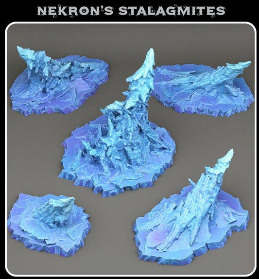 3D Printed Fantastic Plants and Rocks Nekron's Stalagmites 28mm - 32mm D&D Wargaming - 3D Printing Boss 