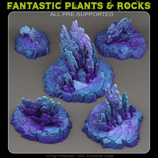 3D Printed Fantastic Plants and Rocks Neptunian Rocks 28mm - 32mm D&D Wargaming - 3D Printing Boss 