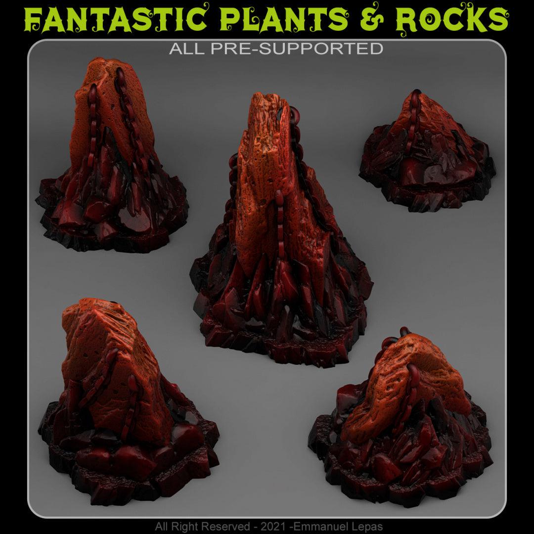 3D Printed Fantastic Plants and Rocks OLD HELL ROCKS 28mm - 32mm D&D Wargaming - 3D Printing Boss 