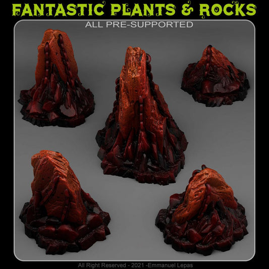 3D Printed Fantastic Plants and Rocks OLD HELL ROCKS 28mm - 32mm D&D Wargaming - 3D Printing Boss 
