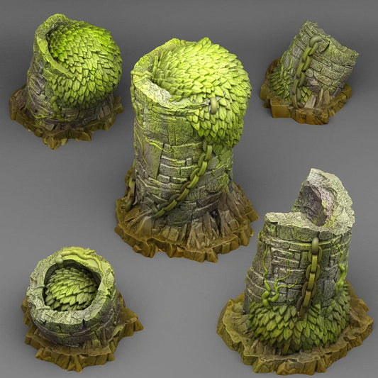 3D Printed Fantastic Plants and Rocks Overgrown Cisterns 28mm - 32mm D&D Wargaming - 3D Printing Boss 
