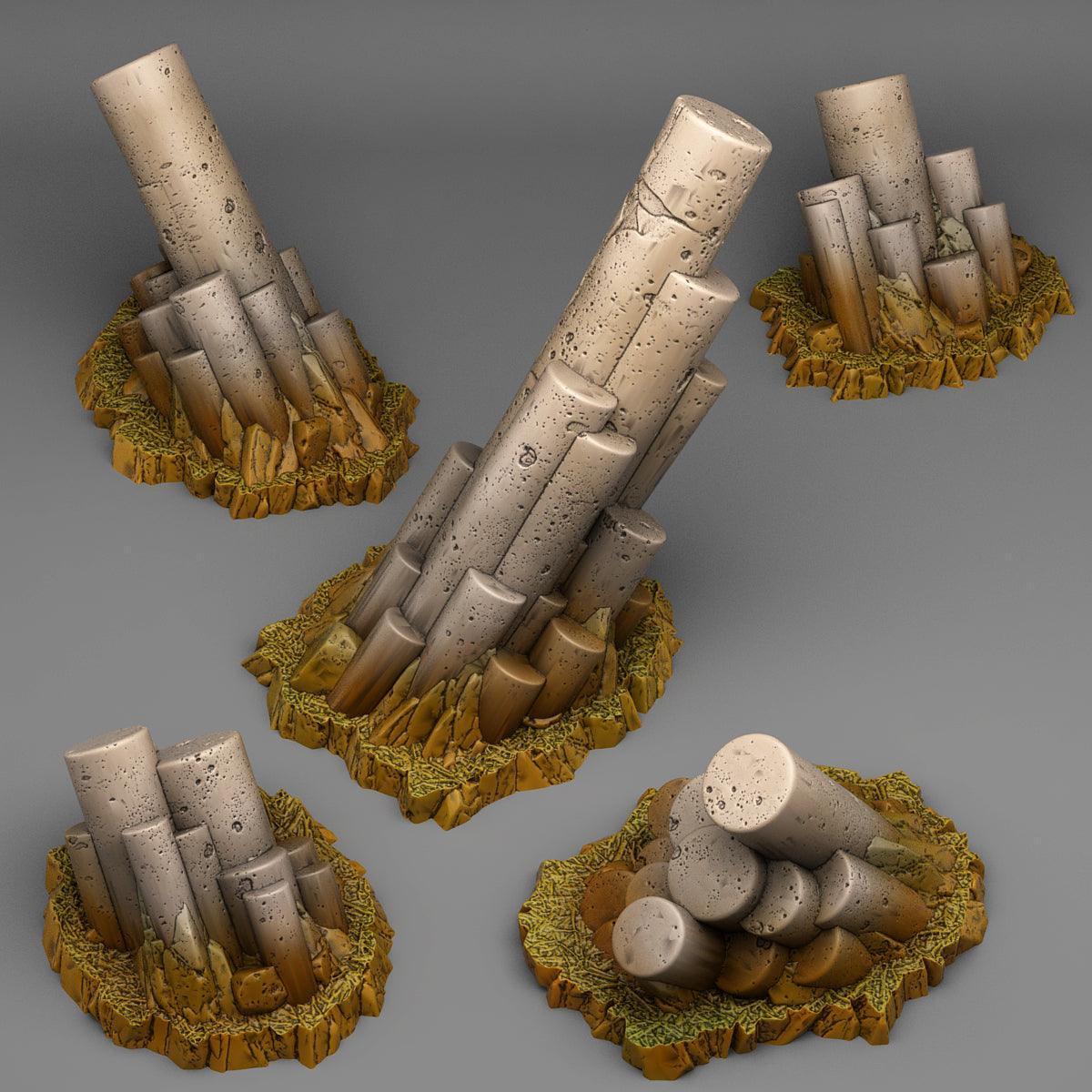 3D Printed Fantastic Plants and Rocks PILLAR BASALT 28mm - 32mm D&D Wargaming - 3D Printing Boss 