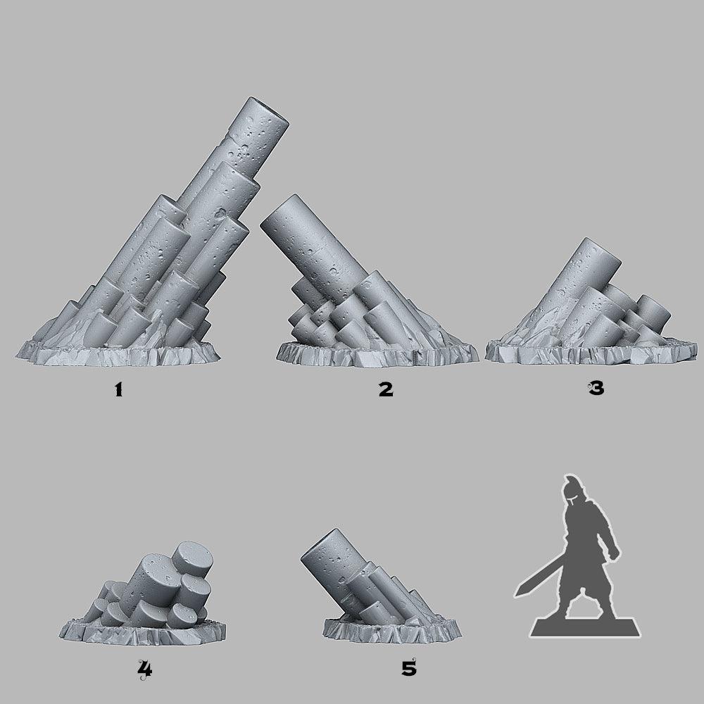 3D Printed Fantastic Plants and Rocks PILLAR BASALT 28mm - 32mm D&D Wargaming - 3D Printing Boss 