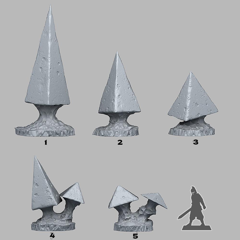 3D Printed Fantastic Plants and Rocks PYRAMID MUSHROOMS 28mm - 32mm D&D Wargaming - 3D Printing Boss 