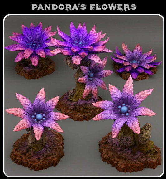 3D Printed Fantastic Plants and Rocks Pandora's Flowers 28mm - 32mm D&D Wargaming - 3D Printing Boss 