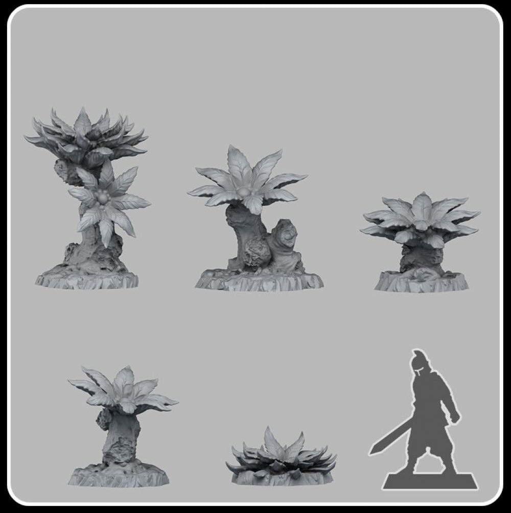 3D Printed Fantastic Plants and Rocks Pandora's Flowers 28mm - 32mm D&D Wargaming - 3D Printing Boss 