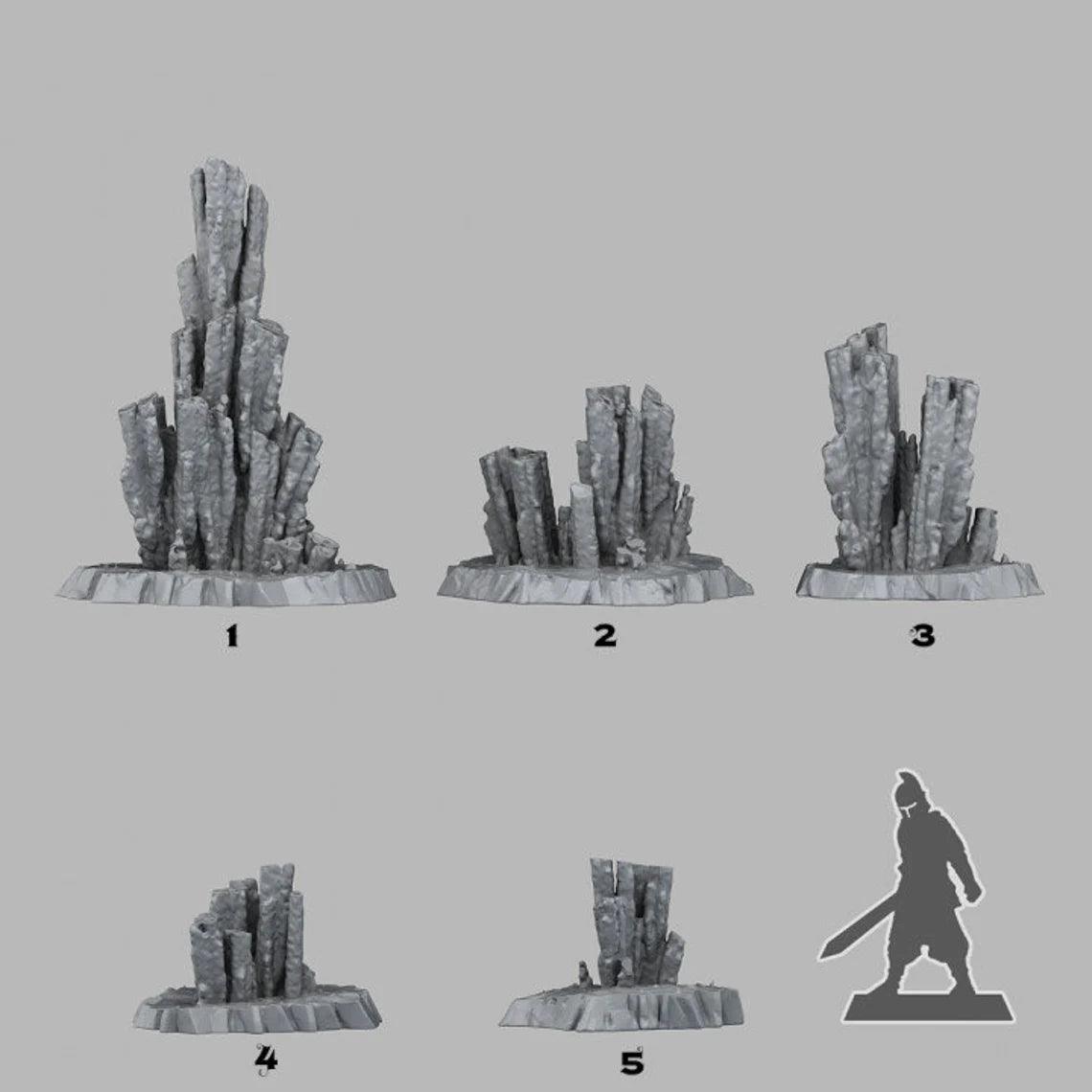 3D Printed Fantastic Plants and Rocks Parasites Stalagmites 28mm - 32mm D&D Wargaming - 3D Printing Boss 