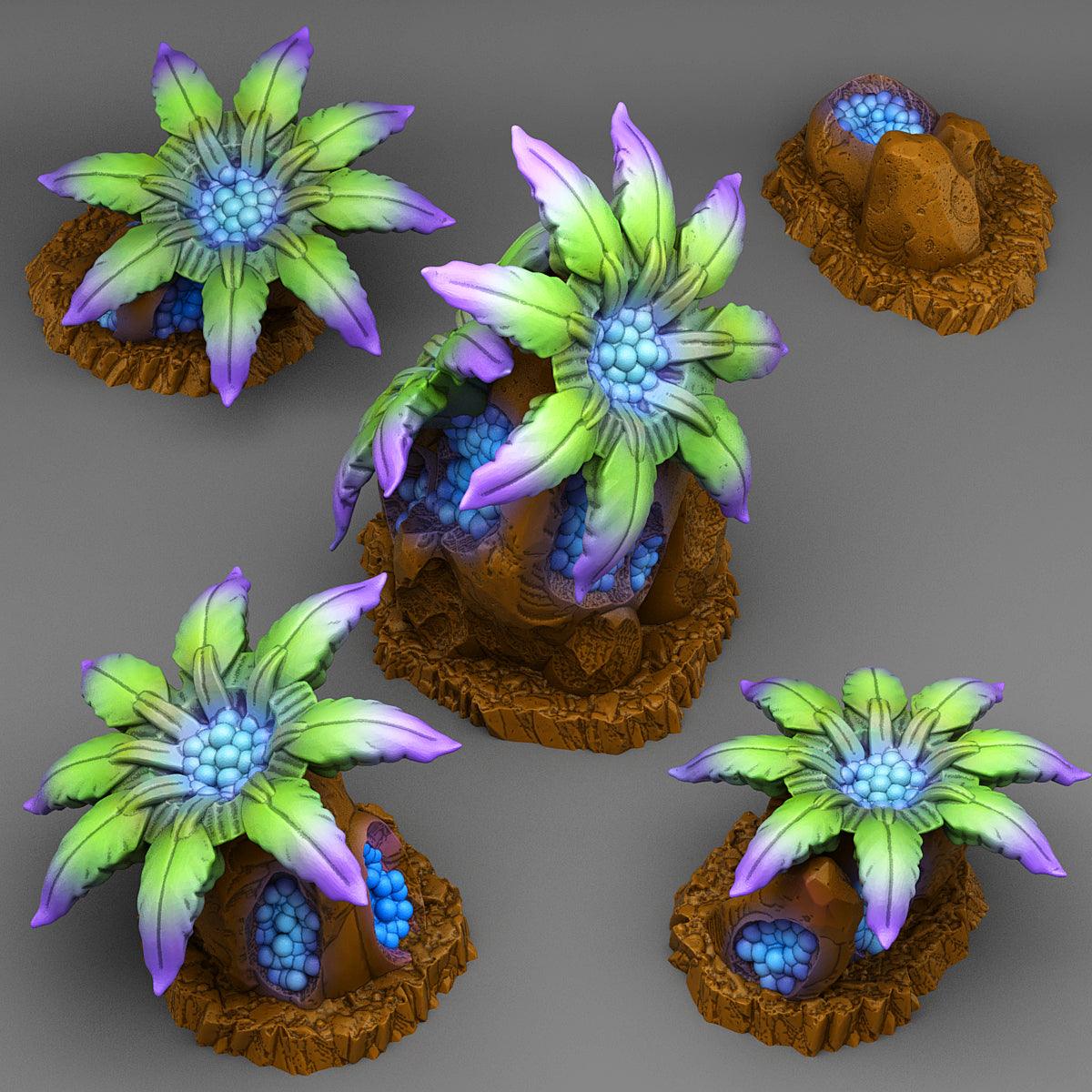 3D Printed Fantastic Plants and Rocks Phosphoresent Berry Flowers 28mm - 32mm D&D Wargaming - 3D Printing Boss 