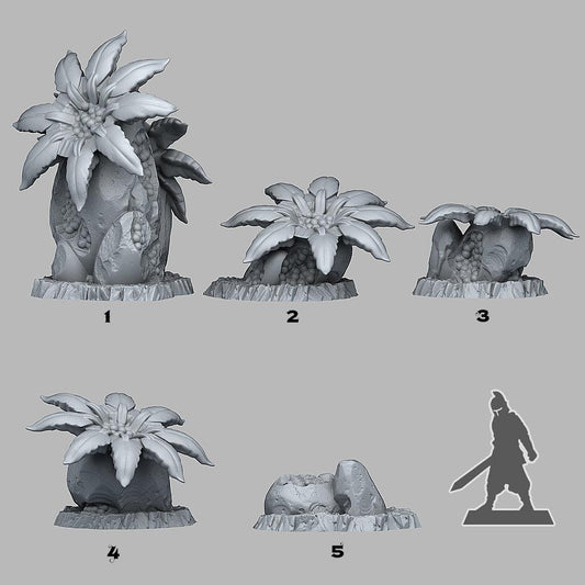 3D Printed Fantastic Plants and Rocks Phosphoresent Berry Flowers 28mm - 32mm D&D Wargaming - 3D Printing Boss 