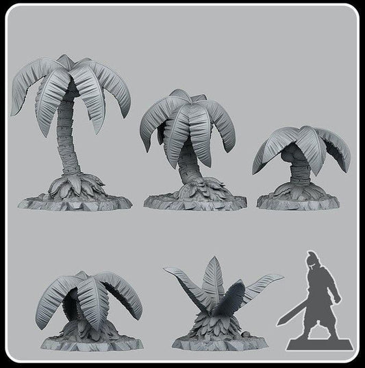 3D Printed Fantastic Plants and Rocks Pirates Palm Trees 28mm - 32mm D&D Wargaming - 3D Printing Boss 