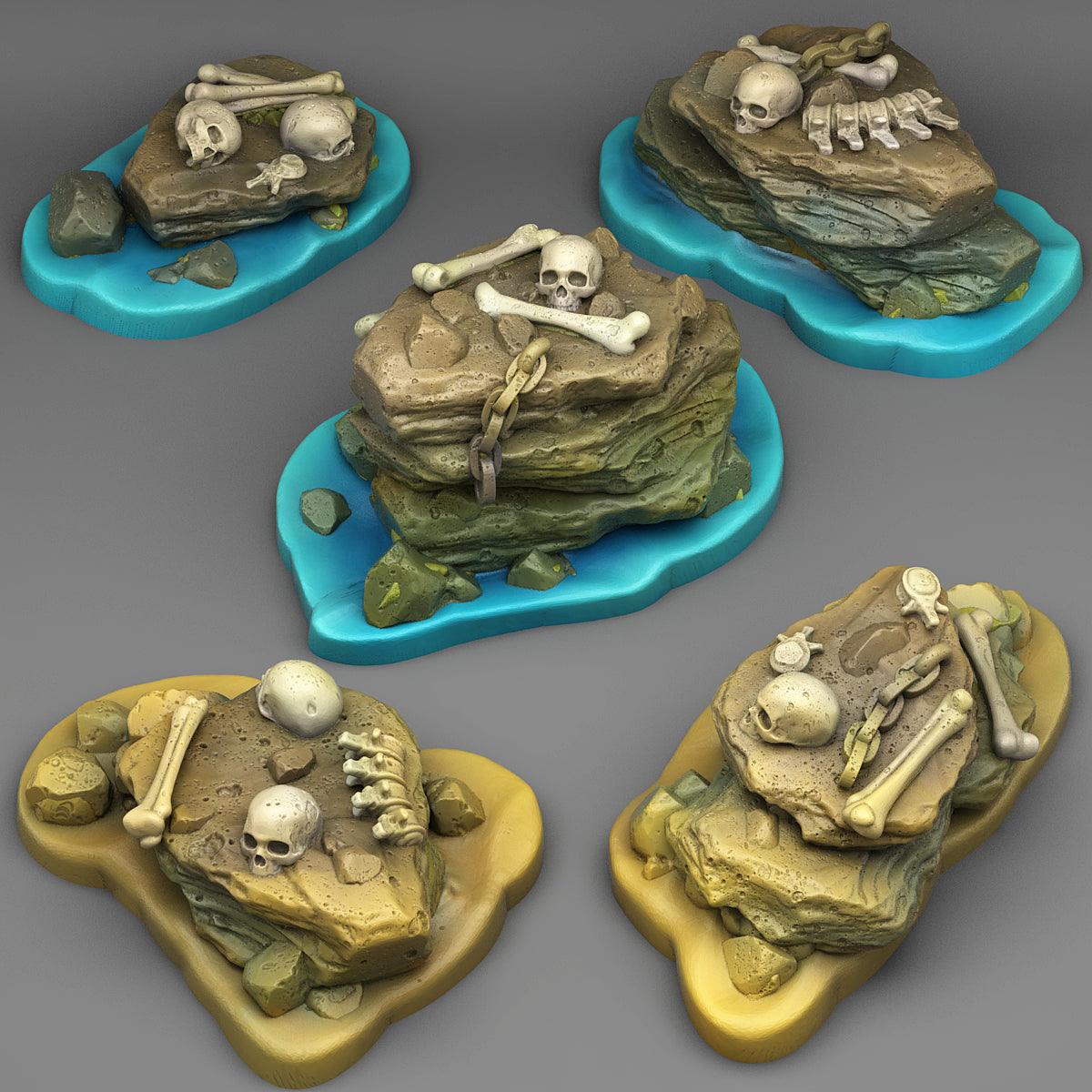 3D Printed Fantastic Plants and Rocks Pirates Stones 28mm - 32mm D&D Wargaming - 3D Printing Boss 