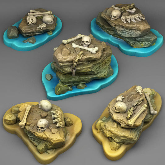 3D Printed Fantastic Plants and Rocks Pirates Stones 28mm - 32mm D&D Wargaming - 3D Printing Boss 