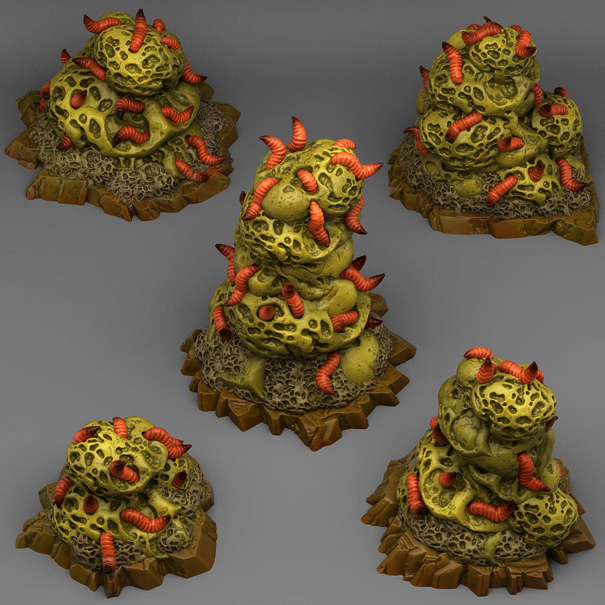 3D Printed Fantastic Plants and Rocks Plague Rocks 28mm - 32mm D&D Wargaming - 3D Printing Boss 