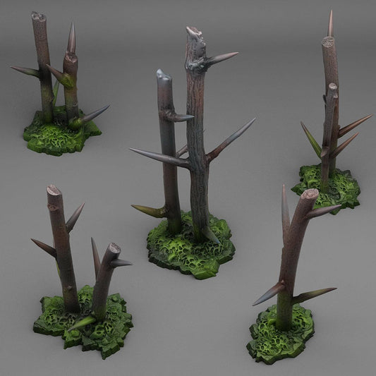3D Printed Fantastic Plants and Rocks Pointy Dangerous Trees 28mm - 32mm D&D Wargaming - 3D Printing Boss 