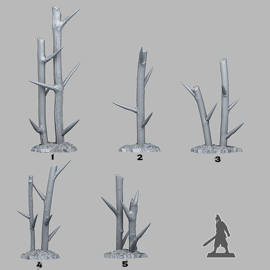 3D Printed Fantastic Plants and Rocks Pointy Dangerous Trees 28mm - 32mm D&D Wargaming - 3D Printing Boss 
