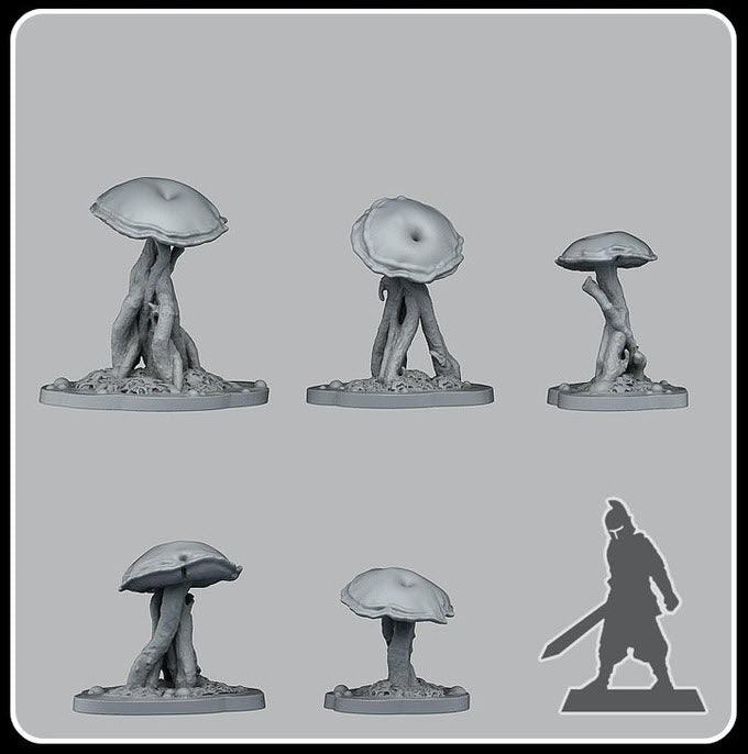 3D Printed Fantastic Plants and Rocks Poisonous Swamp Mushrooms 28mm - 32mm D&D Wargaming - 3D Printing Boss 