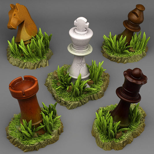 3D Printed Fantastic Plants and Rocks RED QUEEN'S CHESS 28mm - 32mm D&D Wargaming - 3D Printing Boss 