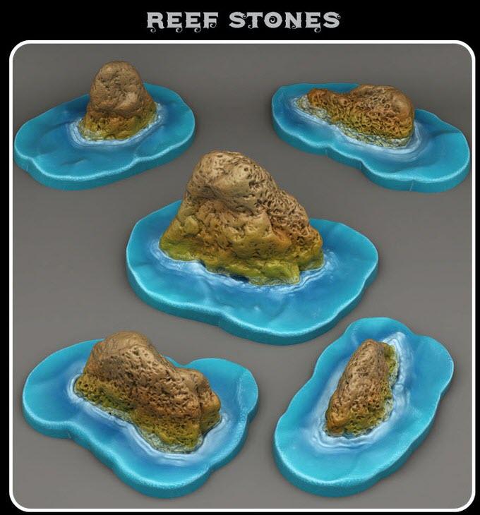 3D Printed Fantastic Plants and Rocks Reef Stones 28mm - 32mm D&D Wargaming - 3D Printing Boss 