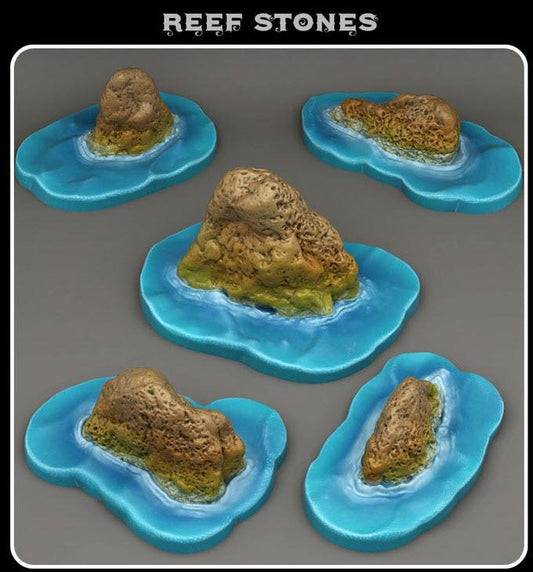 3D Printed Fantastic Plants and Rocks Reef Stones 28mm - 32mm D&D Wargaming - 3D Printing Boss 