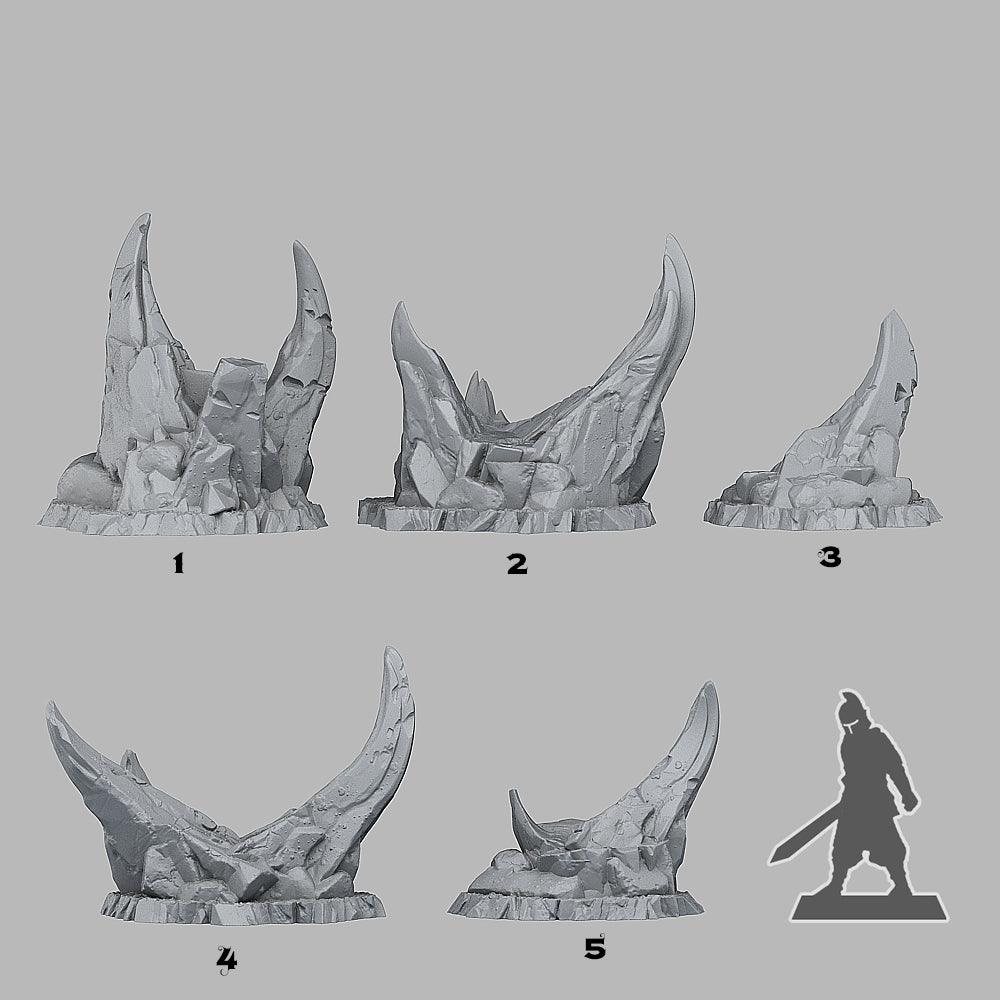 3D Printed Fantastic Plants and Rocks STONES FROM HELL 28mm - 32mm D&D Wargaming - 3D Printing Boss 