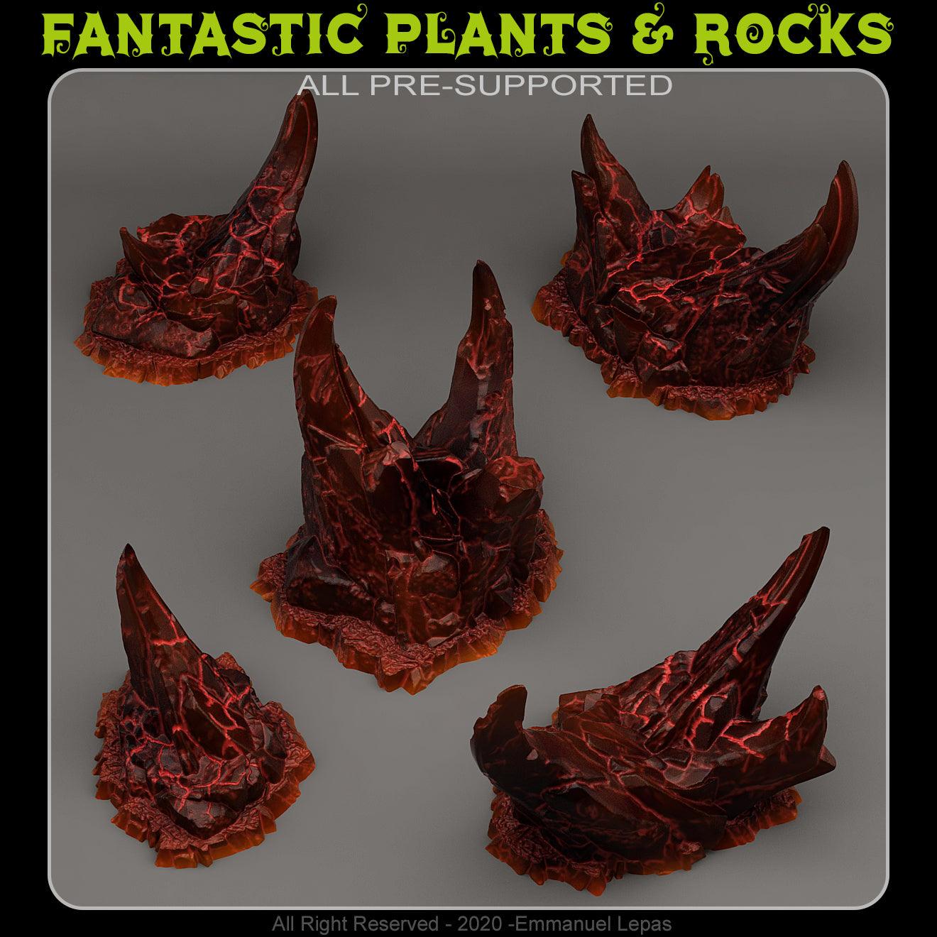 3D Printed Fantastic Plants and Rocks STONES FROM HELL 28mm - 32mm D&D Wargaming - 3D Printing Boss 