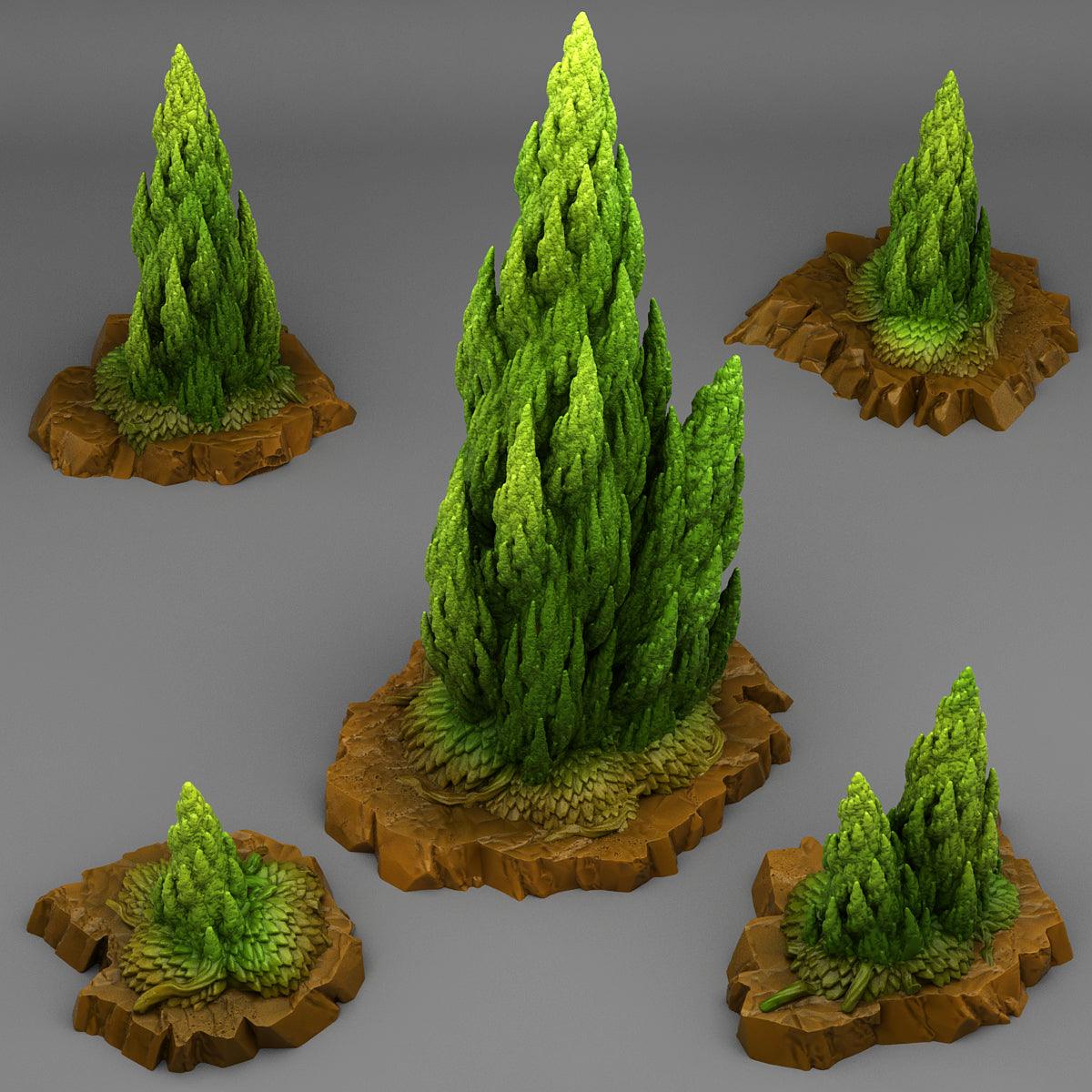 3D Printed Fantastic Plants and Rocks Spiraling Pine 28mm - 32mm D&D Wargaming - 3D Printing Boss 