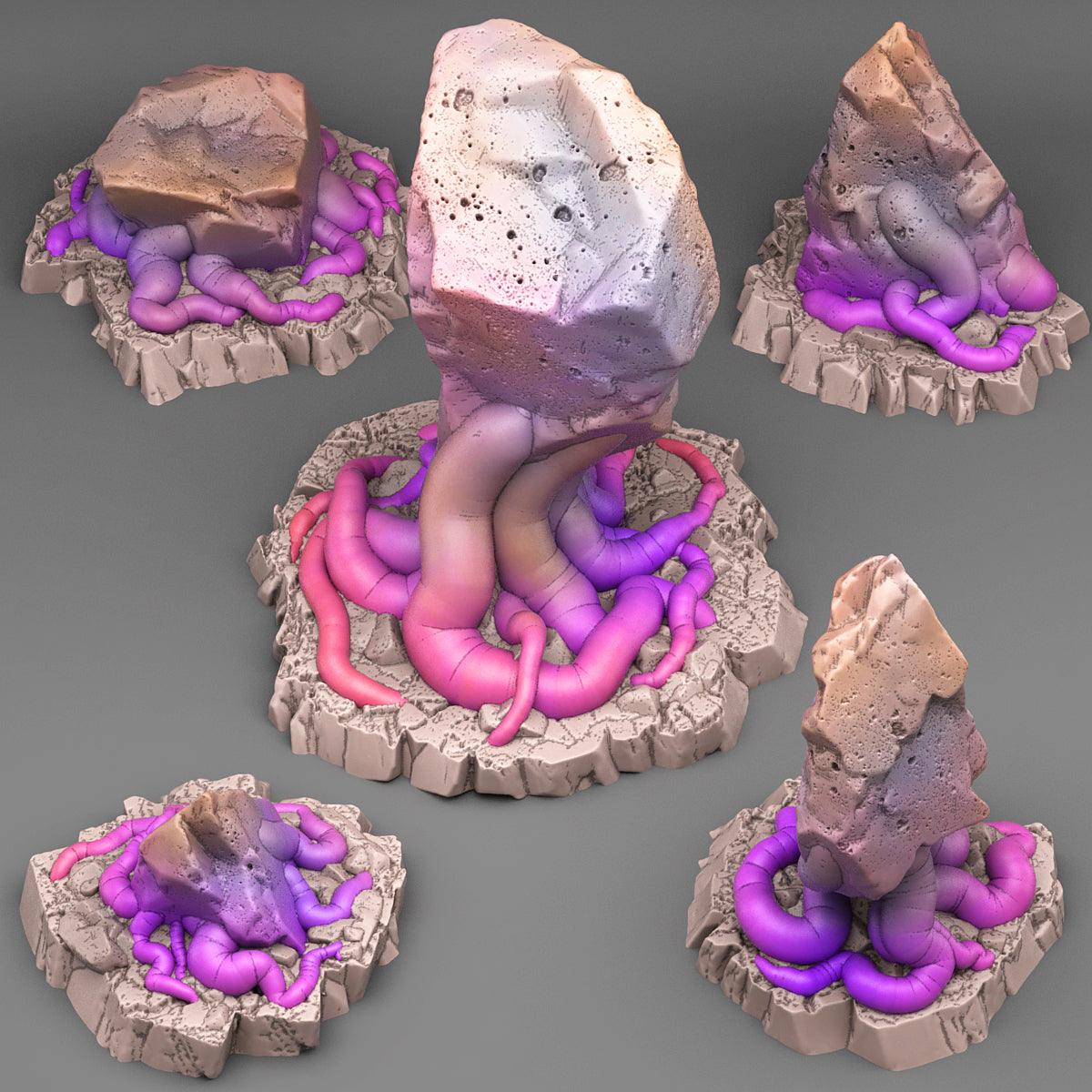 3D Printed Fantastic Plants and Rocks Squidstones 28mm - 32mm D&D Wargaming - 3D Printing Boss 