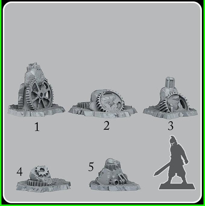 3D Printed Fantastic Plants and Rocks Steampunk Stones 28mm - 32mm D&D Wargaming - 3D Printing Boss 