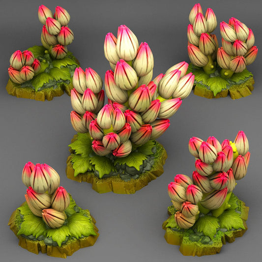 3D Printed Fantastic Plants and Rocks Tropical Flowers 28mm - 32mm D&D Wargaming - 3D Printing Boss 