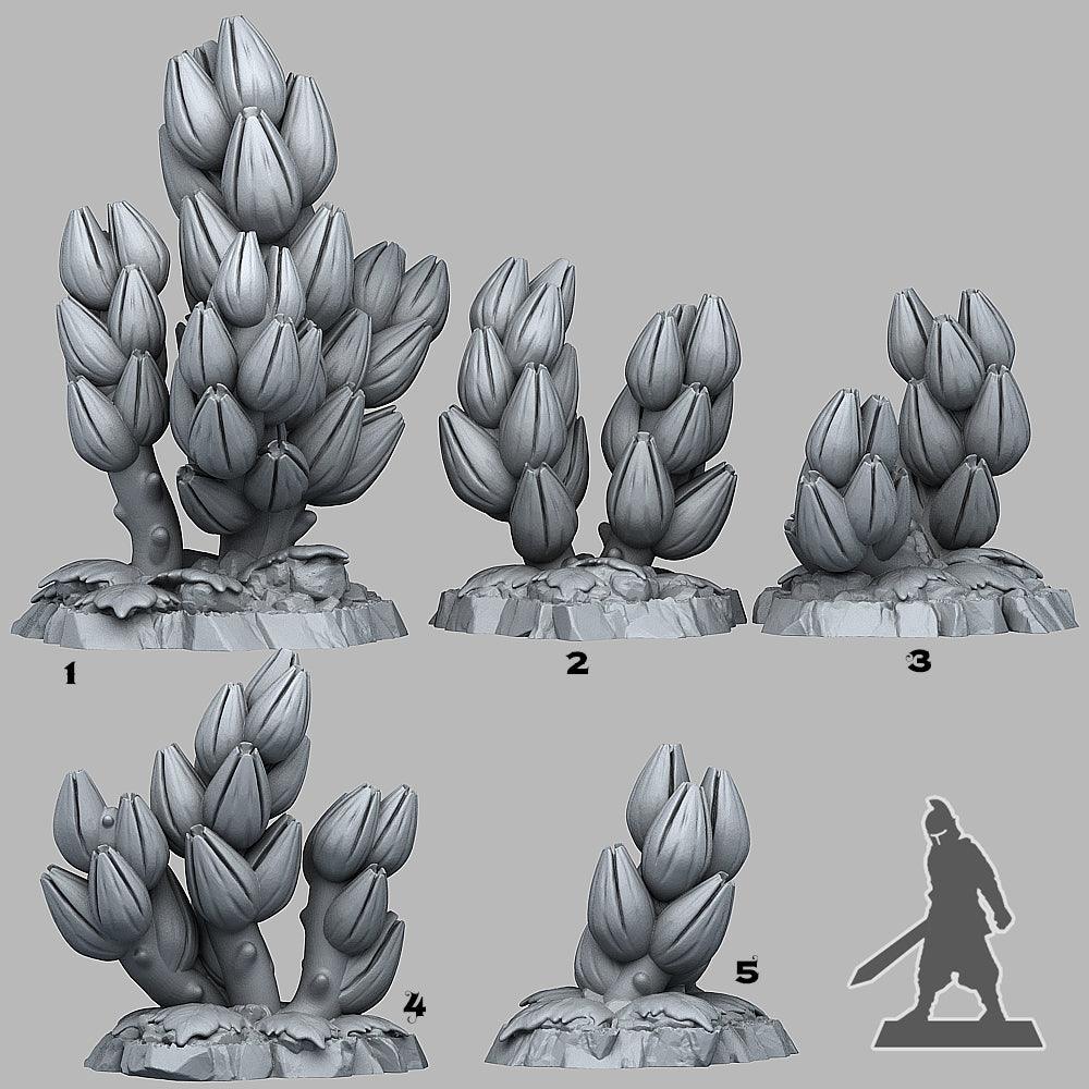 3D Printed Fantastic Plants and Rocks Tropical Flowers 28mm - 32mm D&D Wargaming - 3D Printing Boss 